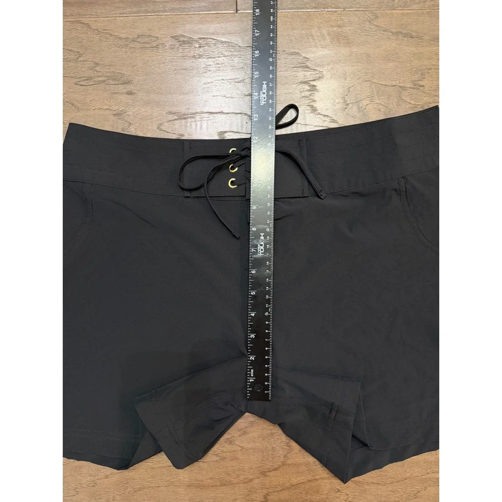 La Blanca Womens Black Lace Up Front Board Shorts‎ Swim Bottoms Size 8 L